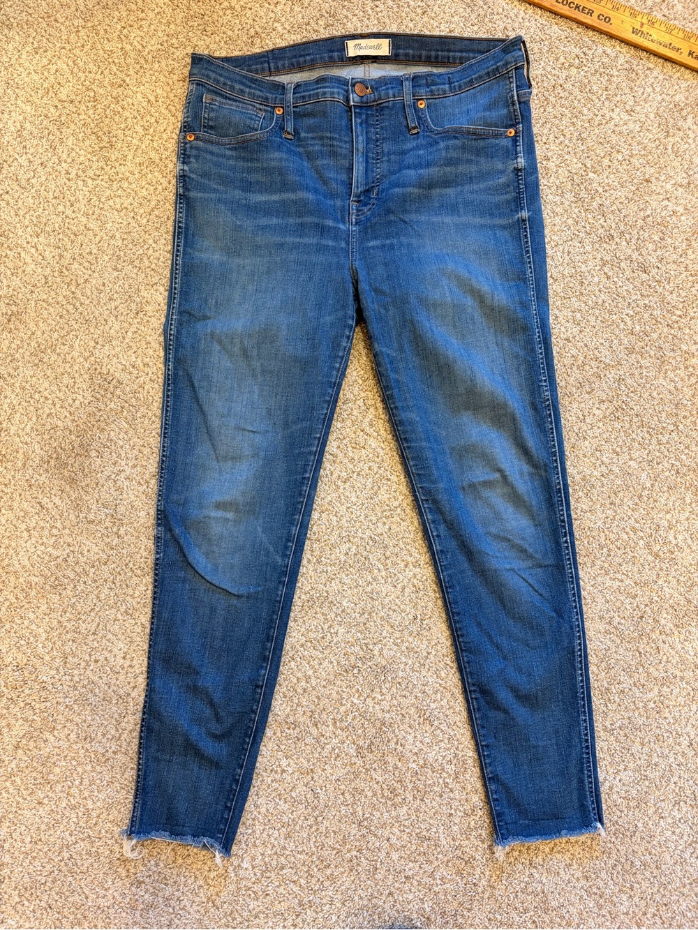 Madewell High-Rise Skinny Jeans in Dark Blue Wash - Picture 1 of 7